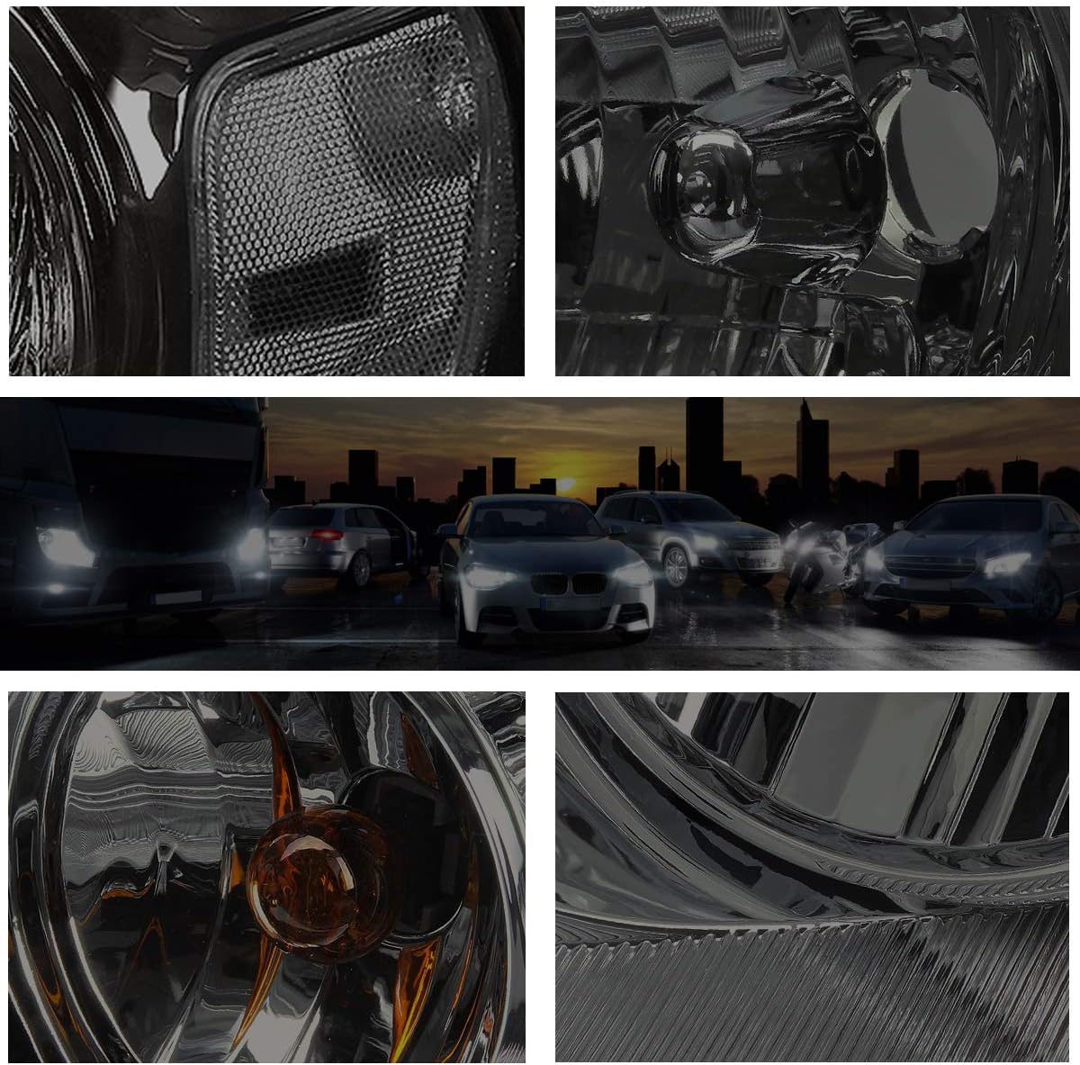 PM PERFORMOTOR Headlights Assembly Compatible with 04-08 Ford F150/06-08 Lincoln Mark LT, 2PCS Replacement Headlamps with/Clear Corner