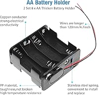 Vista 3 de QTEATAK 2 soportes para 8 pilas AA con clip de batería tipo I cableado y conector a presión estándar