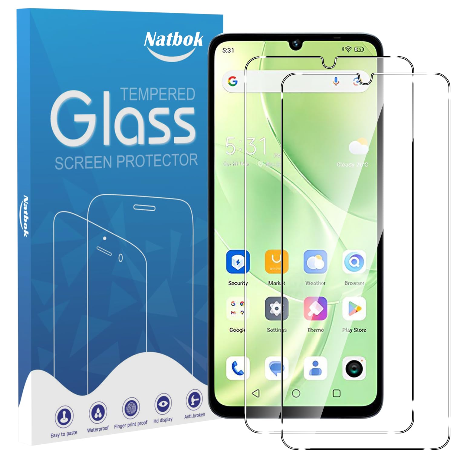 2 Pack Compatible with UMIDIGI G9 5G/UMIDIGI G9T/G9C/G9A/G9X Screen Protector,Full Coverage 9H Tempered Glass Film,HD Clear Scratch Resistant,Bubble-Free for UMIDIGI G9X Screen ProtectorClimatePartner certified
