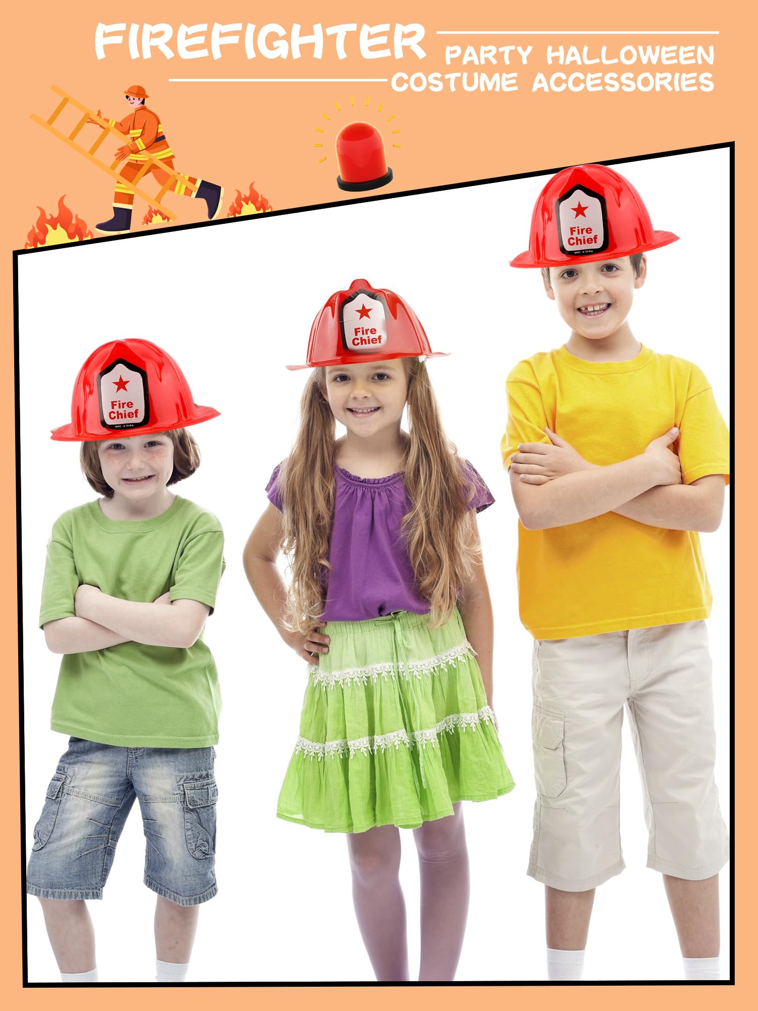 Paquete de 70 sombreros de bombero de plástico rojo a granel para cumpleaños, Halloween, cosplay, fiesta, accesorio de vestir