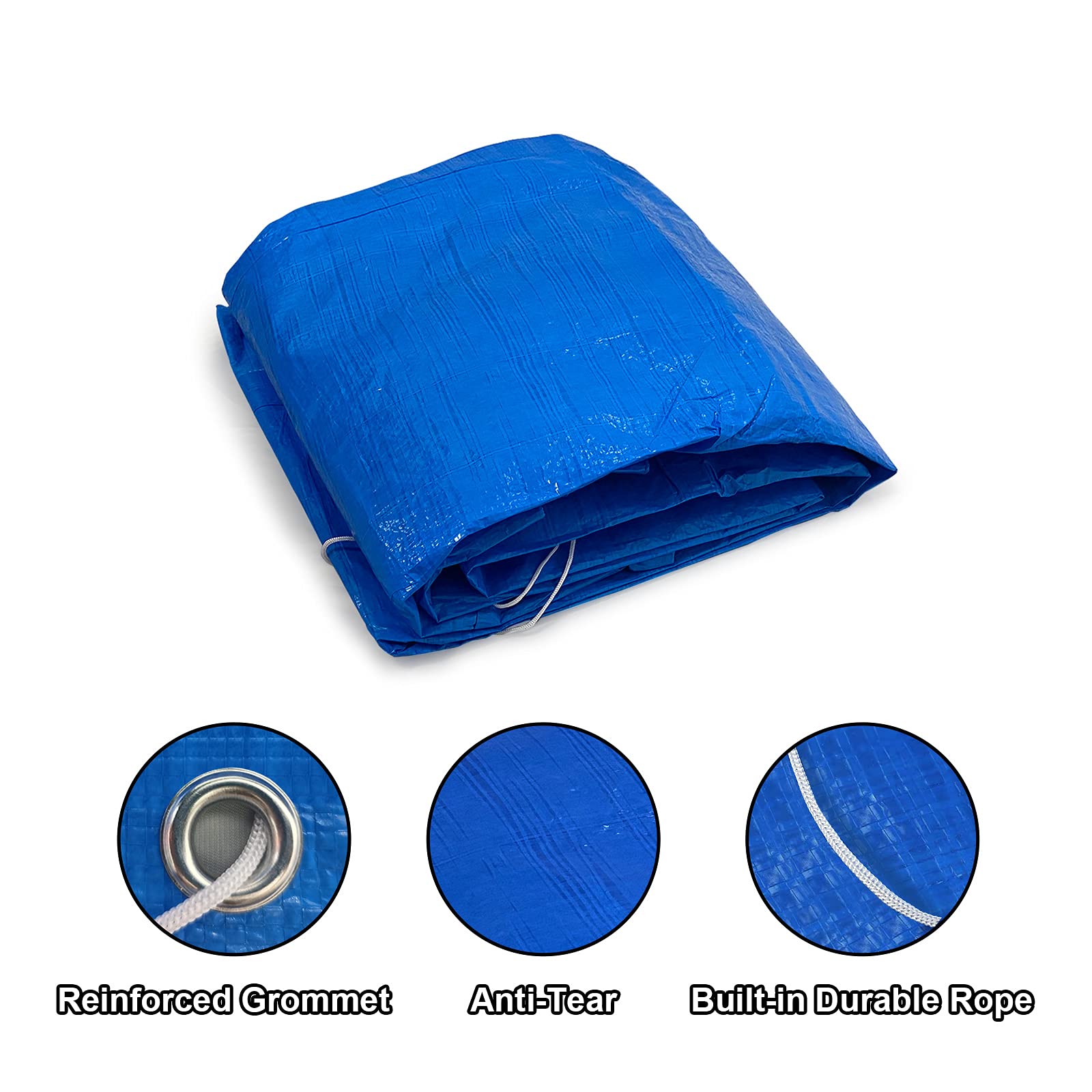 NA Rectangular Pool Cover - Poolabdeckplane - 304 x 205 cm - Für Frame Swimming Pool Abdeckplane Plane Schutzplane Winddicht Regenfest Staubdicht