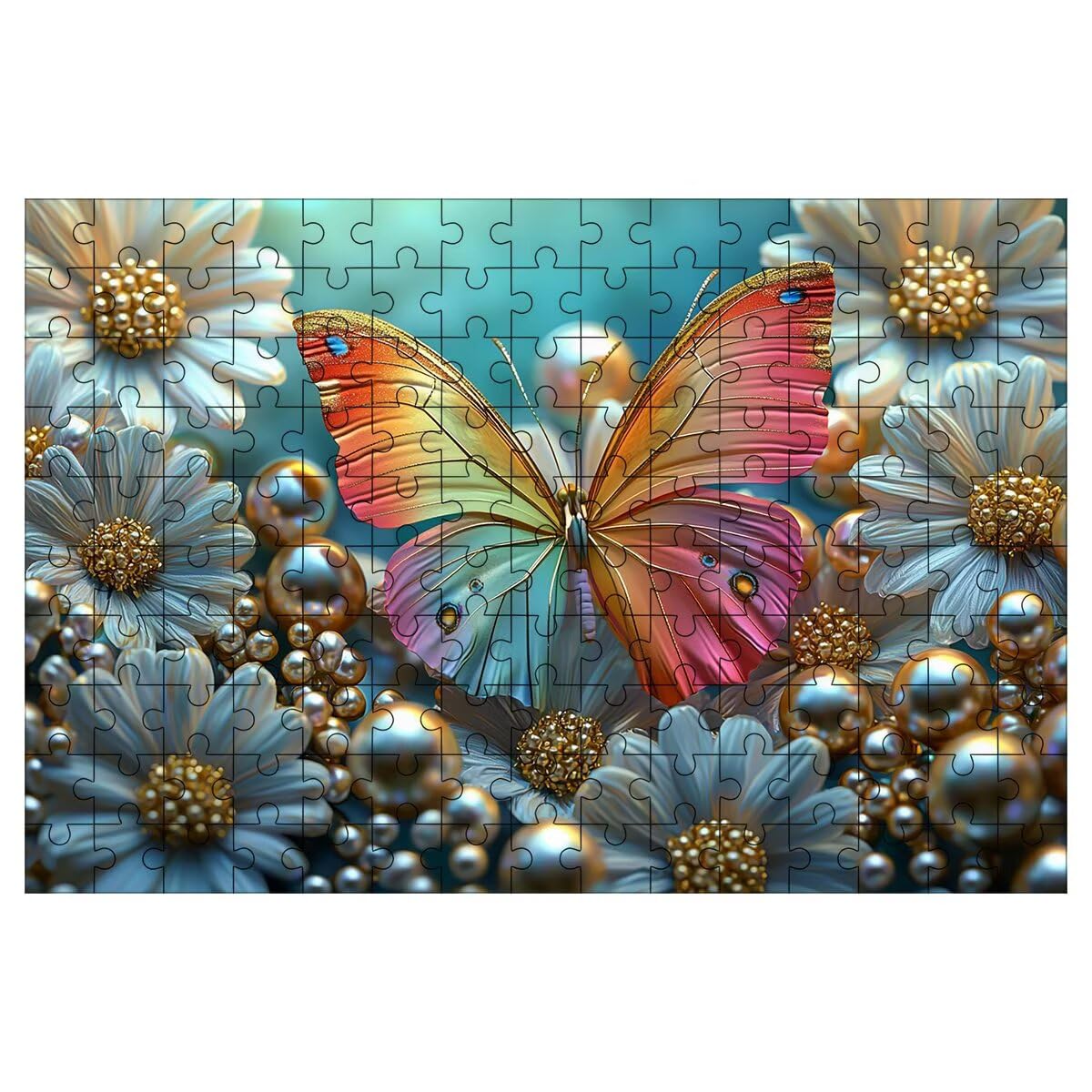 Puzzle 4000 Pezzi Farfalla, Puzzle Fiore, Puzzles in Legno, 141x87cm -1430