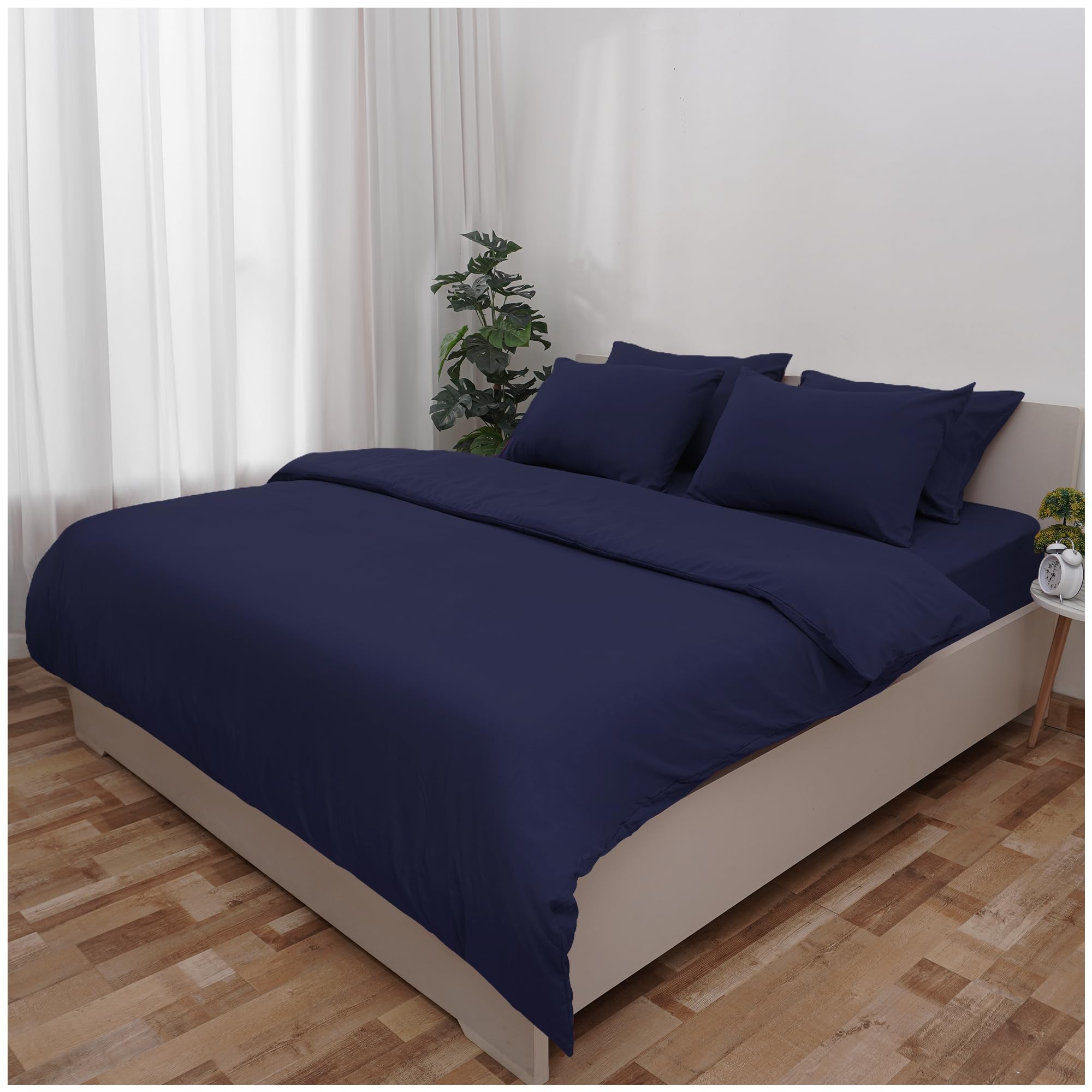 Novo Home King Size Duvet Cover Set Navy Blue – Soft Microfibre Quilt Cover & 2 Pillowcases | Soft, Durable, Easy Care King Size Bedding for Modern Bedroom Comfort