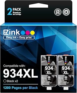 E-Z Ink (TM Compatible Ink Cartridge Replacement for HP 934 934XL 934 XL High Yield to use with HP Officejet 6812 6815 OfficeJet Pro 6230 6830 6220 6800 6820 6822 6825 6835 6836 Printer (2 Black)