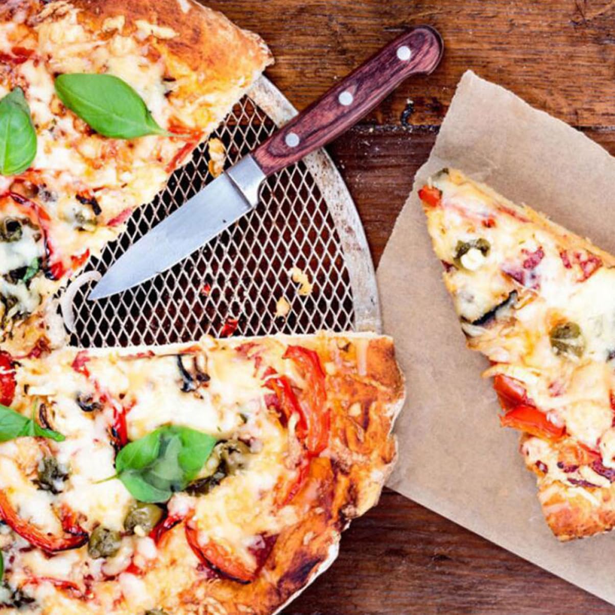 Abaodam Set 4 Pezzi Teglia Microforata per Pizza Rotonda in Alluminio