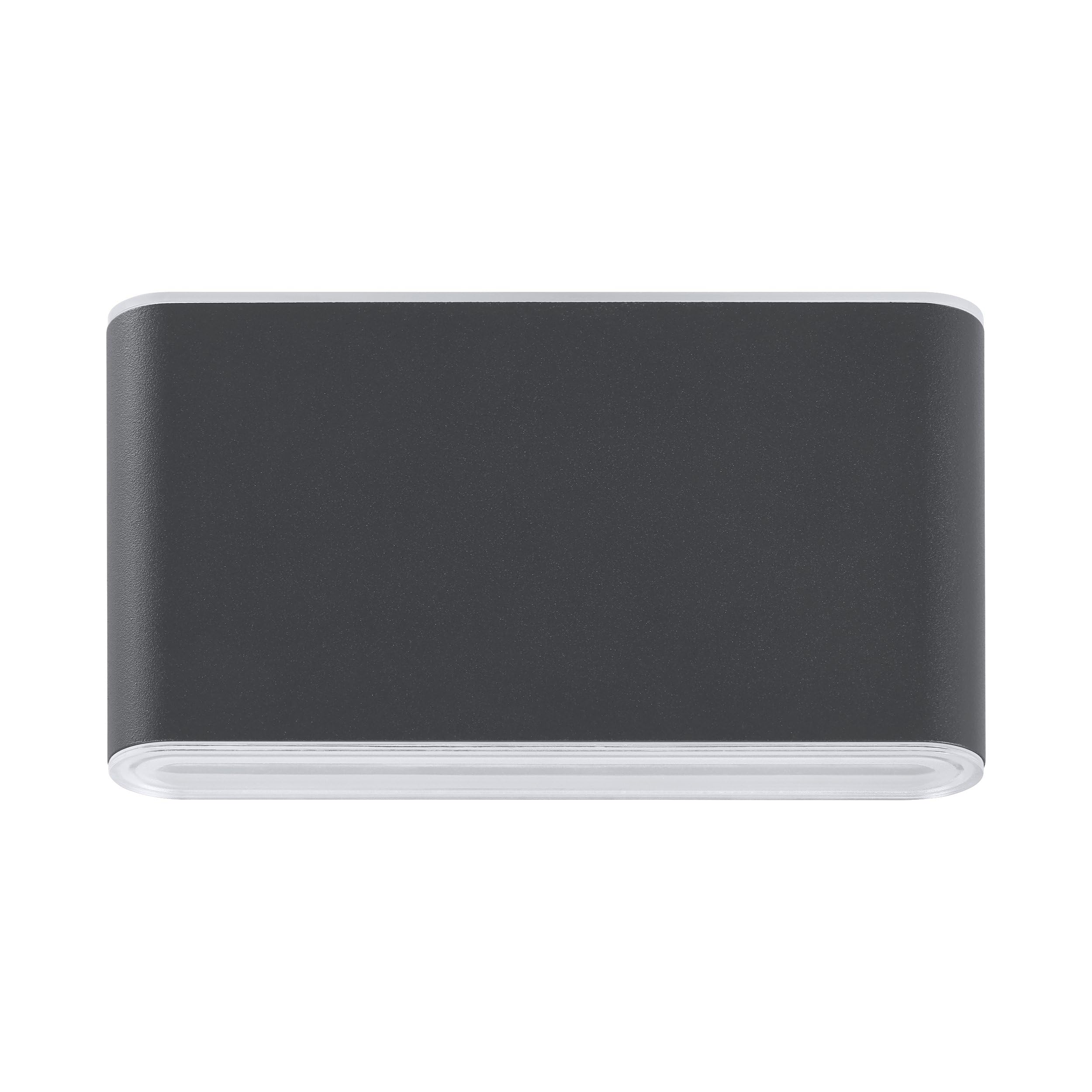EGLO LED Außenleuchte Grutti, Wandleuchte außen mit Up und Down Beleuchtung | Wand Außenbeleuchtung aus Aluminium in Anthrazit, Außenlampe warmweiß-kaltweiß, IP65, 17,5 cm