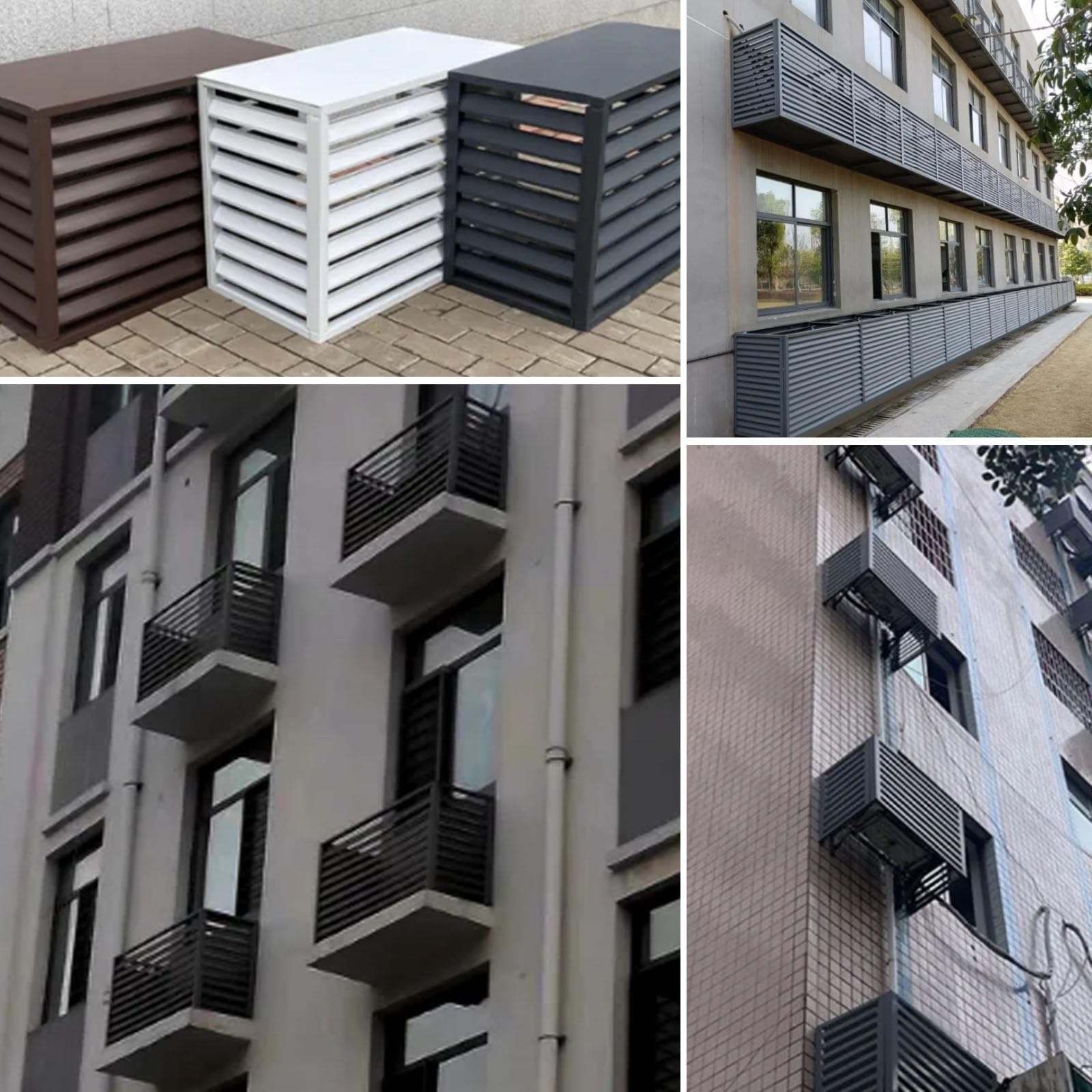 Osłona jednostki zewnętrznejWodoodporna i pyłoszczelna aluminiowa ochrona dla mini klimatyzatora Split Redukcja szumów Osłona jednostki zewnętrznej pasuje do większości marek