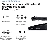 Braun Dampfbügeleisen CareStyle 5 IS5249BK mit FreeGlide 3D, 150 g/min Dampfleistung, schnelle Aufheizung, iCareMode, vertikales Bügeln, Anti-Tropf-Funktion, abnehmbarer Wassertank 2L, 2400W, Schwarz - 2