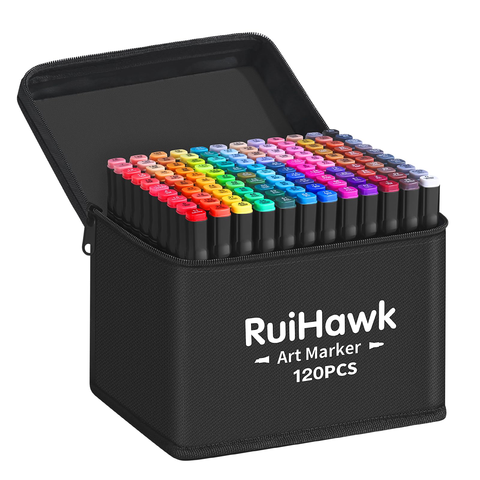 Rotulador de 120 Colores, Rotuladores Doble Punta, 2S Secado Rápido Marcadores Permanente con Bolsa de Almacenamiento y Espaciador, Rotuladores Alcohol para Bocetos, Cómics, Colorear