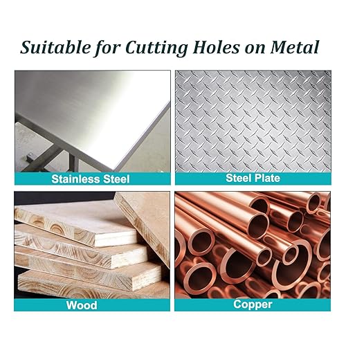 Miniatura 7 de Sierra perforadora de metal de 2-18 pulgadas  2.087 in, cortador de agujeros con punta de carburo de tungsteno con broca piloto chapada en titanio,