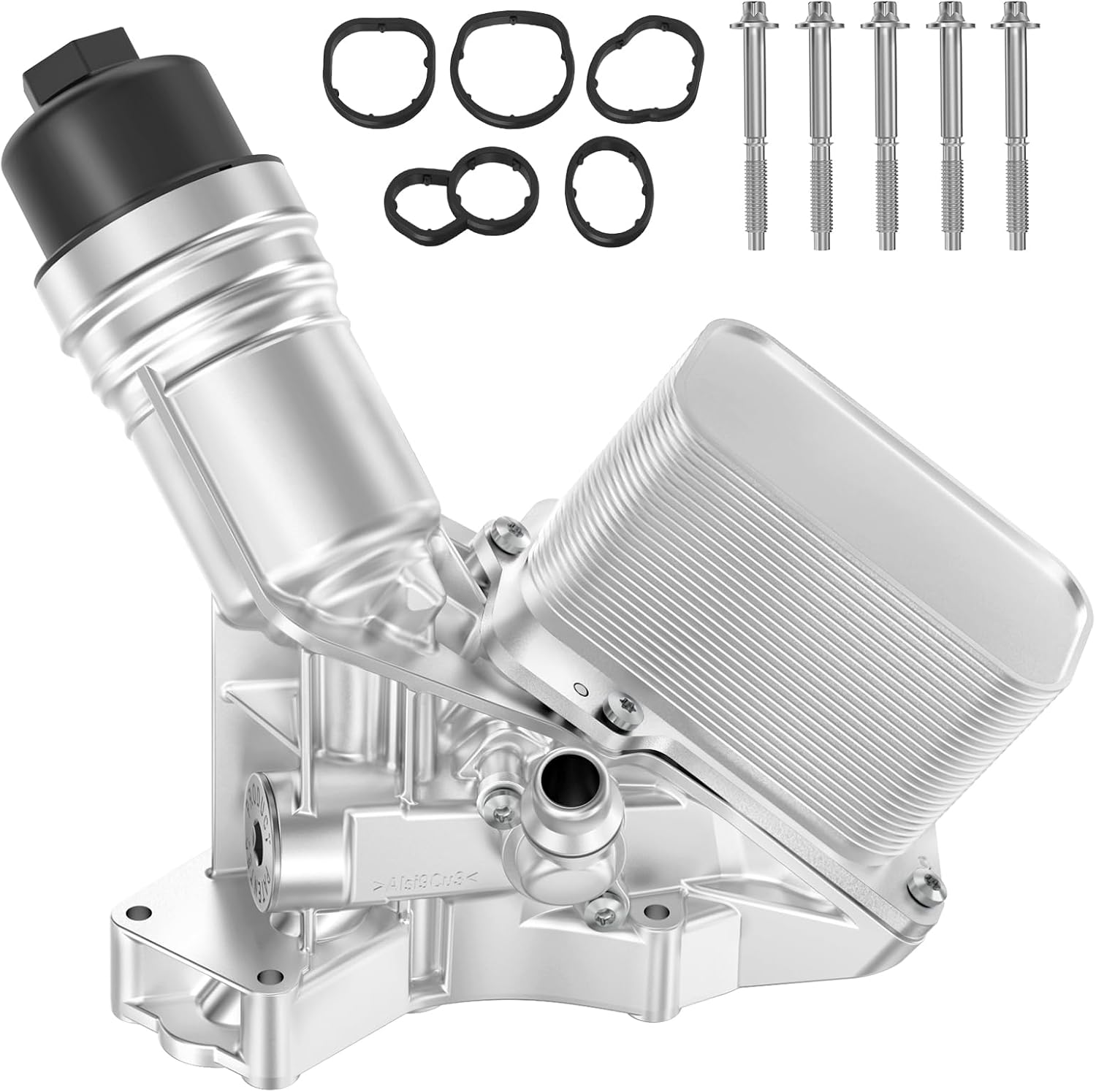 Aluminum 11428583895 Engine Oil Cooler for BMW 340i GT xDrive 440i xDrive Gran Coupe 540i xDrive 640i xDrive 740i xDrive M240i xDrive X3 X4, #OE 11428511391 Oil Filter Housing Adapter Assembly