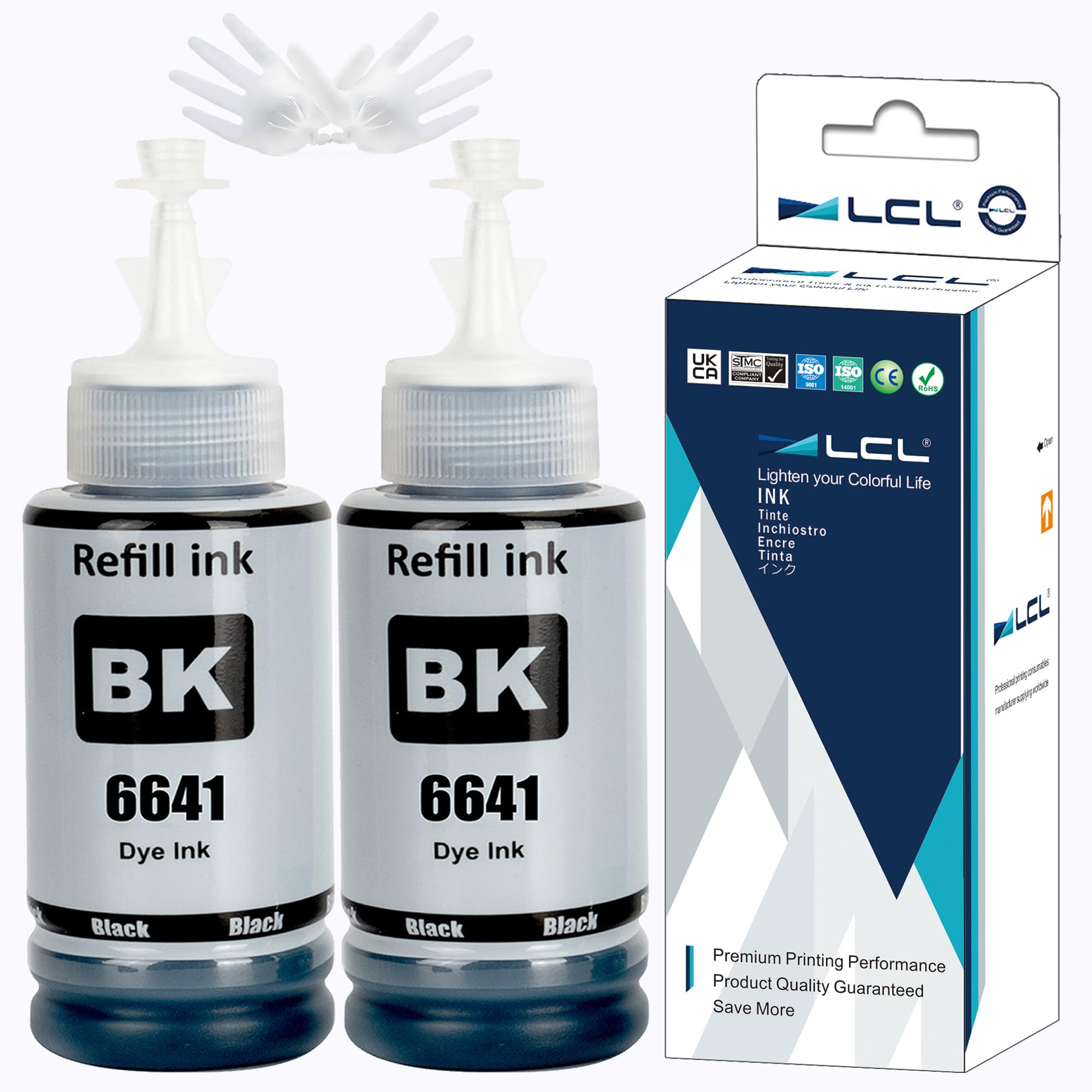 LCL 664 T664 Ink Replacement for T664 Refill Ink Bottles Compatible with EcoTank ET-2650 ET-2500 ET-2550 ET-2600 ET-4500 ET-14000 L100 L110 L120 L200