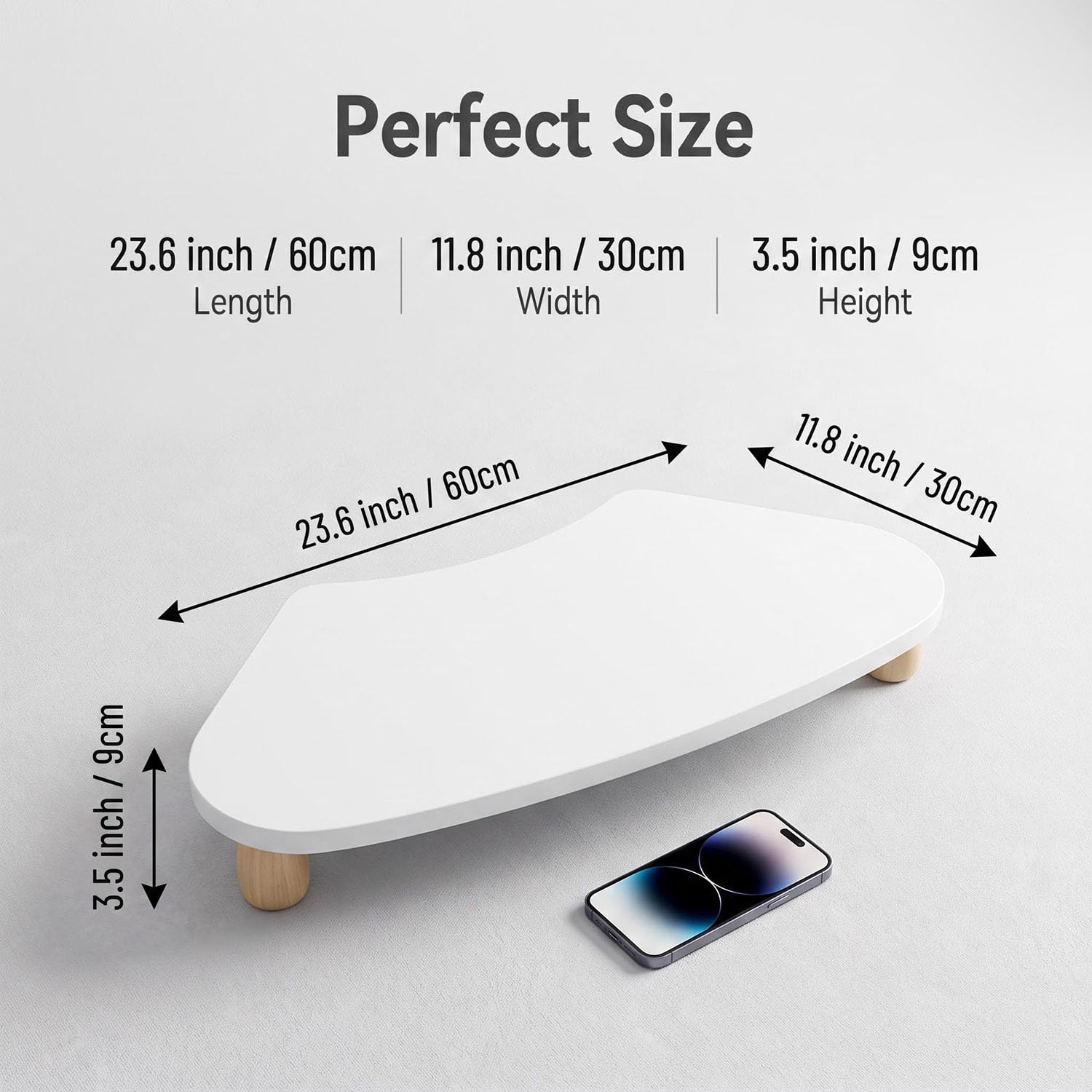 Cute Wooden Monitor Stand, Ergonomic Elevated Frame, Office Storage