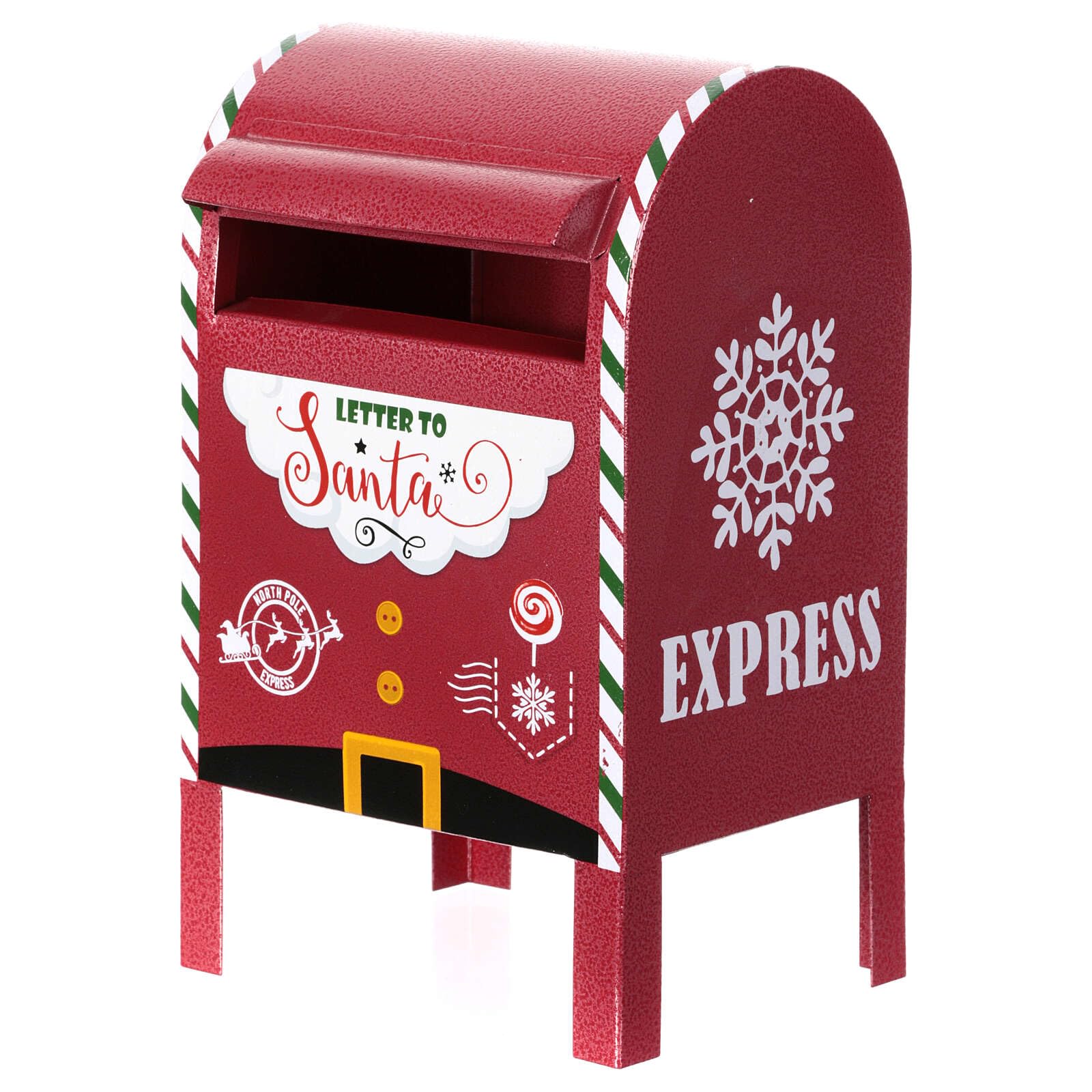 Cassetta delle lettere metallo rosso Natale 35x20x20 cm