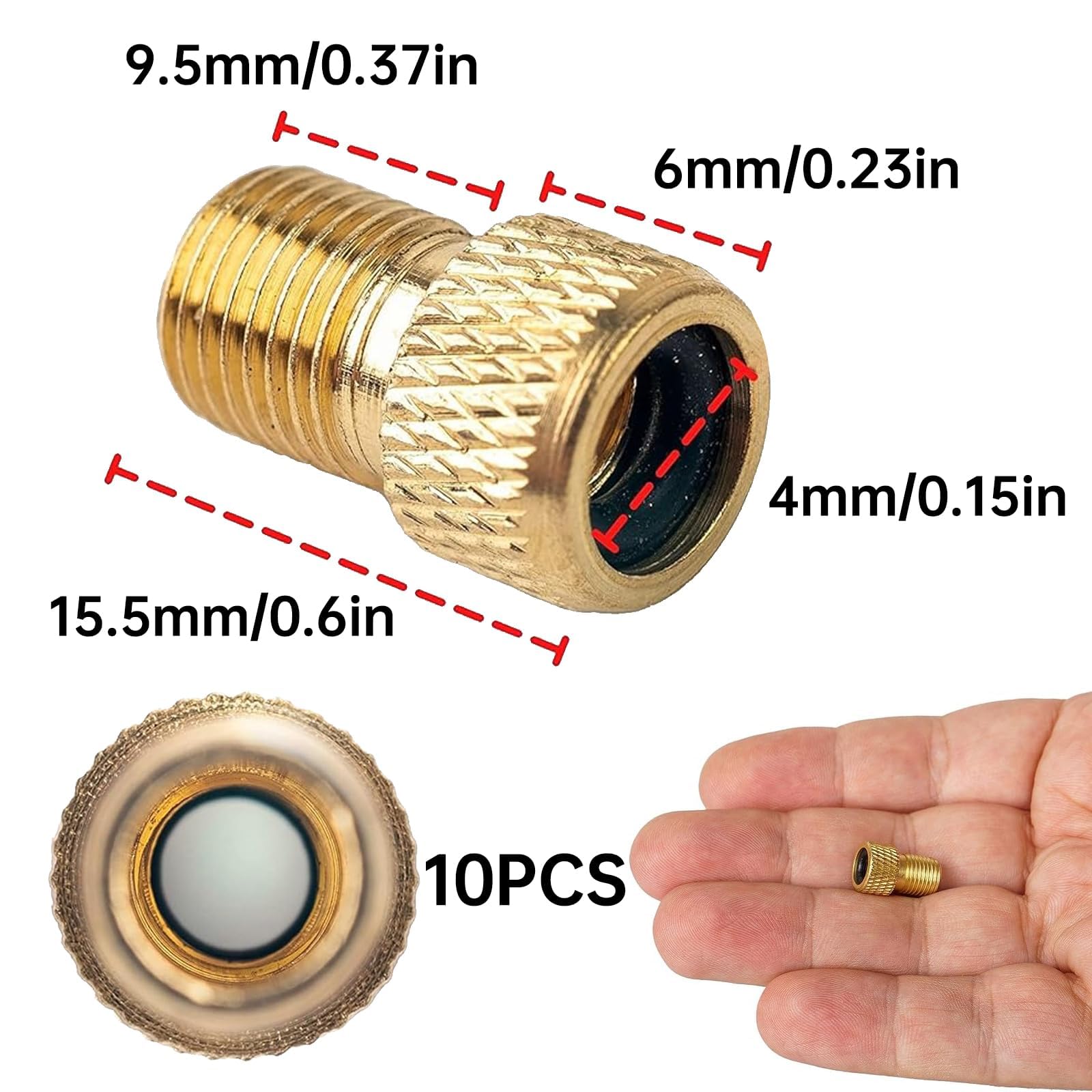 Lot De 10 Adaptateurs Presta Vers Schrader – Laiton, Joints Toriques, Pour Gonfler Facilement Vos Pneus Vélo