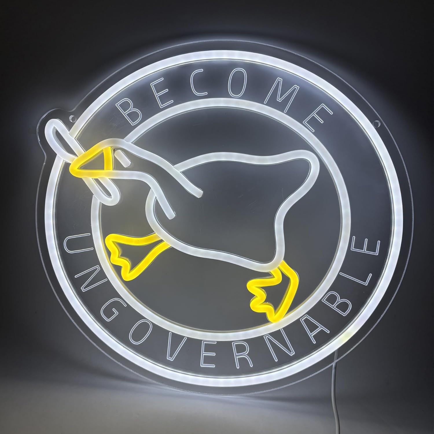 Murder Duck with Knife Neon Sign Untitled Goose Neon Light for Room Decor, Become Ungovernable LED Duck Signs for Wall Decor Game Room Man Cave Birthday Funny Neon Light Sign Gifts 13.4x12.6 In