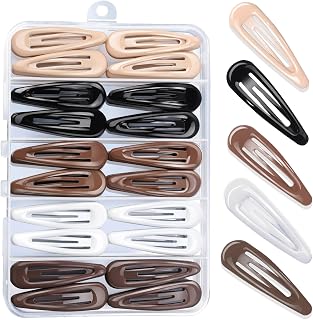Teenitor 50pcs 2-Inch Metal Snap Hair Clips for Women - 5 Colors Strong Hold Barrettes, No-Snag Coating in Storage Box