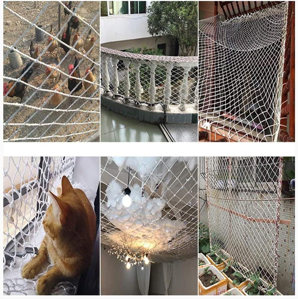 Pet Climb Nets, Child Safe Net Rope Ladder Safety Net Cargo Truck Trailer Safe Net Balcony Safety Net Indoor Ceiling Decoration Net,5x9m（16.4 * 29.5ft）