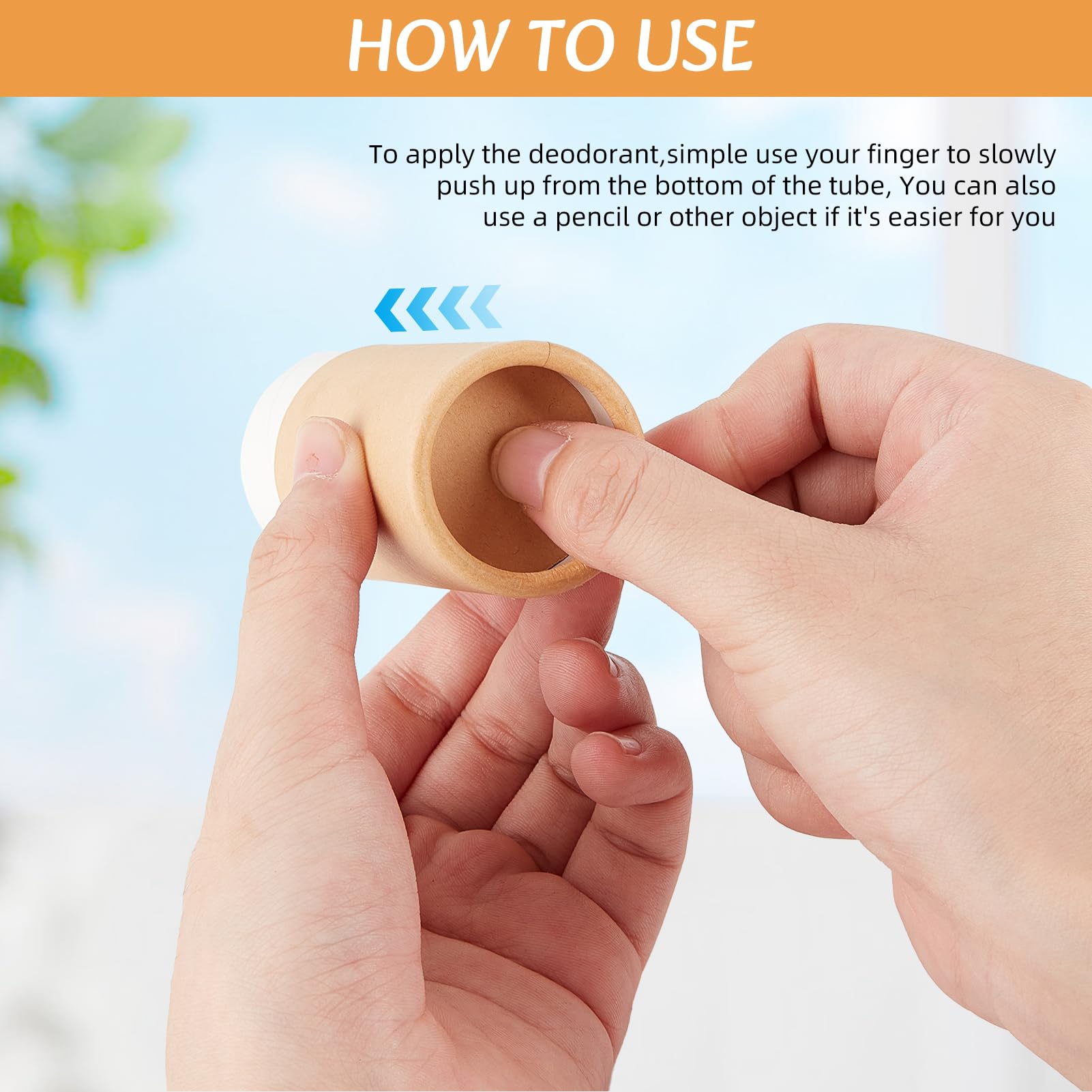 NICENEEDED 10 Tubo de Desodorante de Cartón de 2.1 oz, Envases de Cartón Vacíos para Desodorante, Tubo de Papel Kraft con Forma de Push-Up