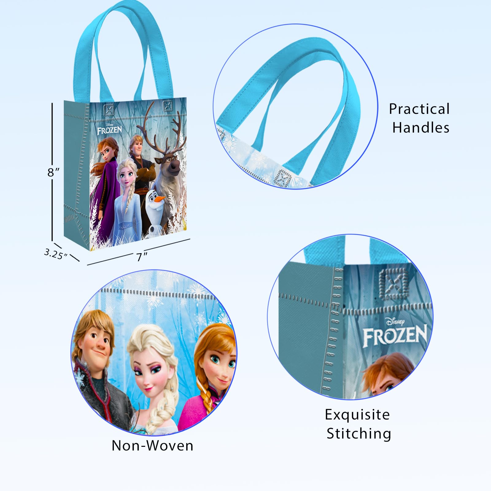 Disney Frozen - Set di bomboniere per feste ~ 24 ospiti con sacchetti per feste, mini set di libri da colorare, adesivi e tatuaggi temporanei, articoli per feste di compleanno Disney Frozen per