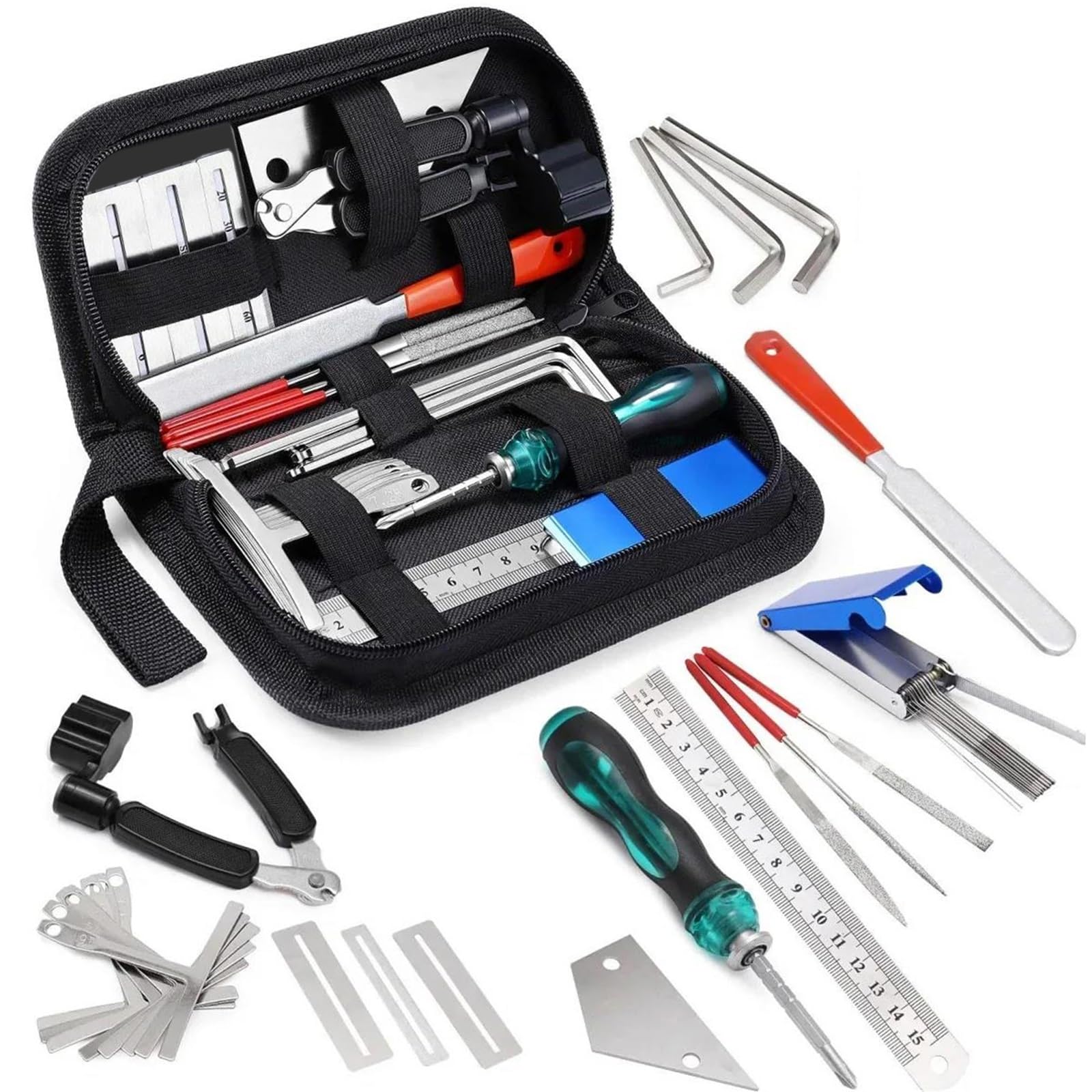 Guitar Tools 25 45 72 Pcs Guitar Repairing Tools Setup Kit With Carry Bag(25pcs)