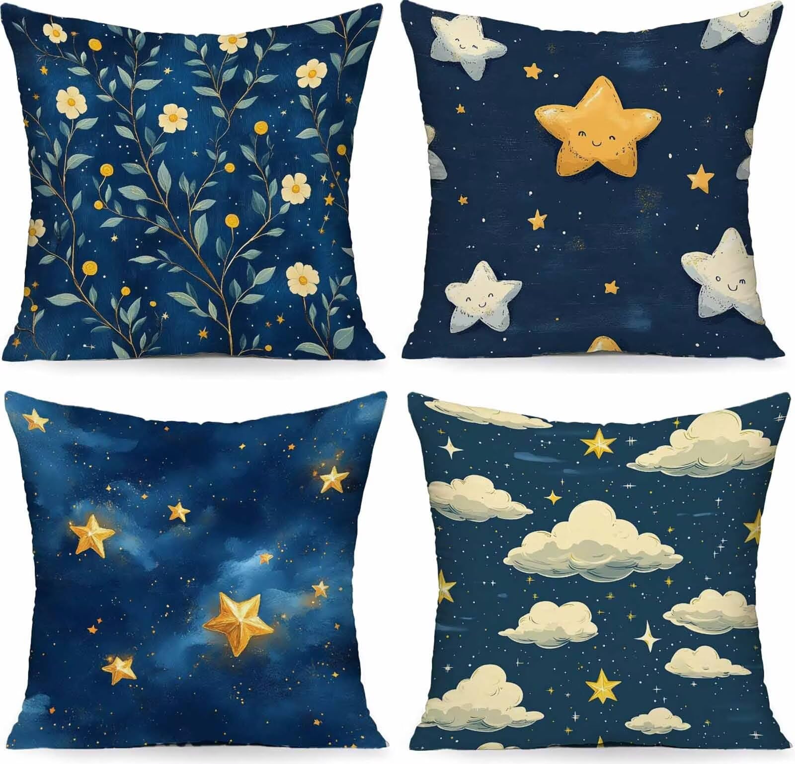 Housse de coussin imperméable 55x55cm bleue contre taches et humidité