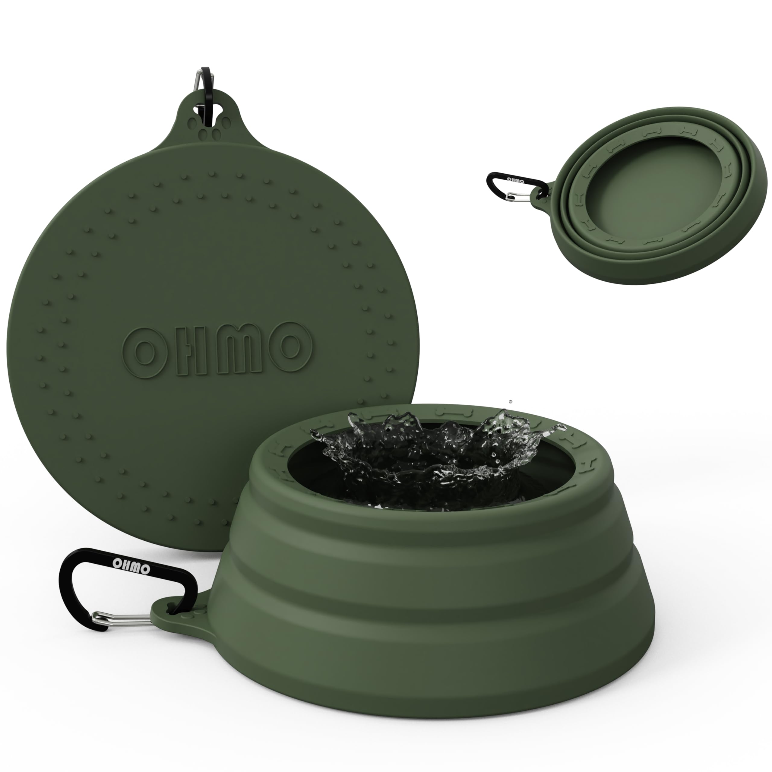 OHMO Collapsible Dog Bowl Large Anti Tip Over Wide Base Small Opening, Dog Travel Bowl