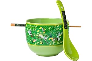 Rick and Morty Intergalactic Dining Experience: Floating Portal Ramen Bowl with Chopsticks and Spoon