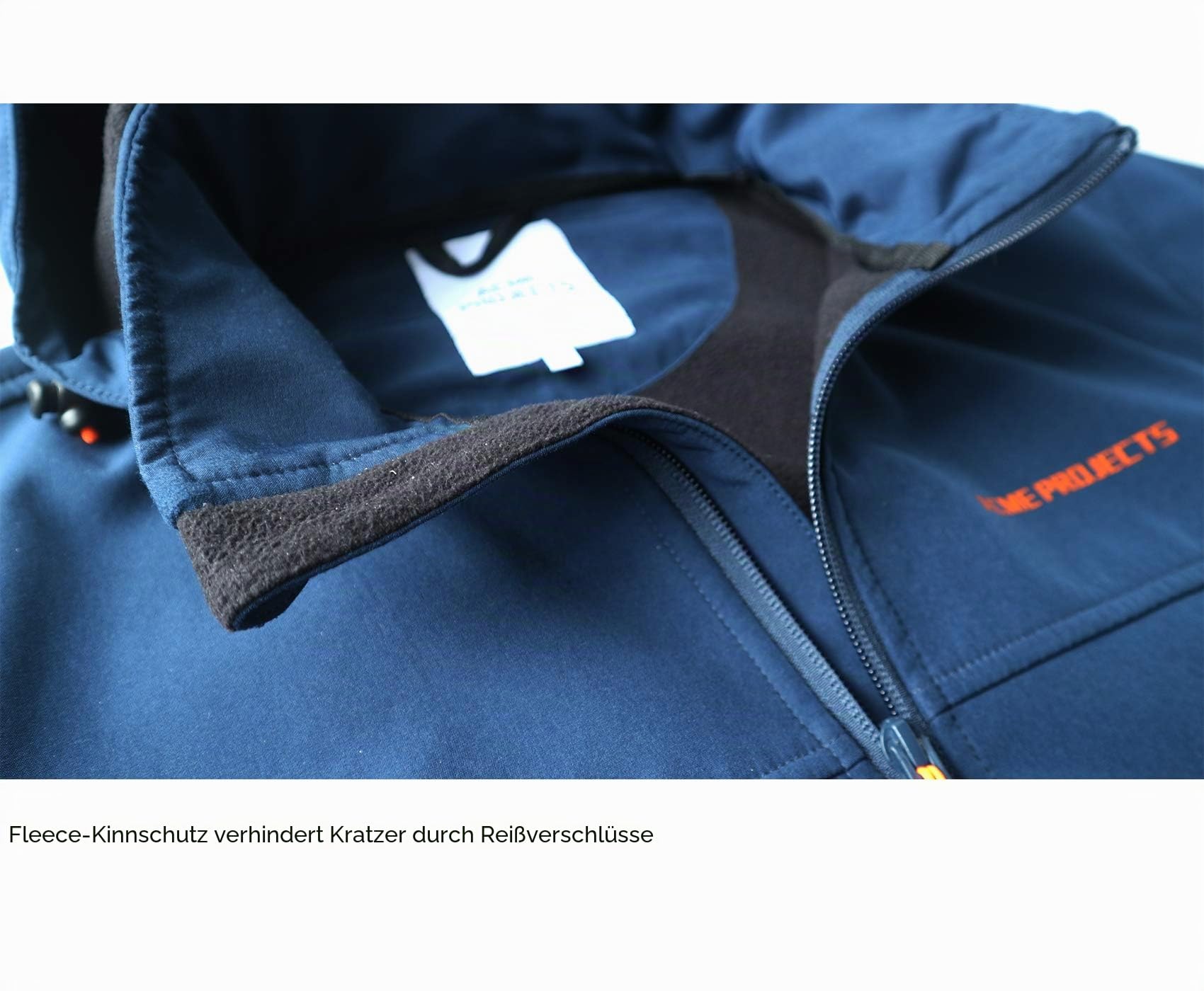 Acme Projects Fleece-Gefütterte Softshell-Jacke Herren Abnehmbare Kapuze Wasserdicht Winddicht Atmungsaktiv 8000mm/5000g YKK-Reißverschluss Wandern Radfahren Camping