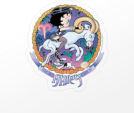 CafePress Betty Boop Zodiac Sign Aries Small Die Cut Sticker, 3
