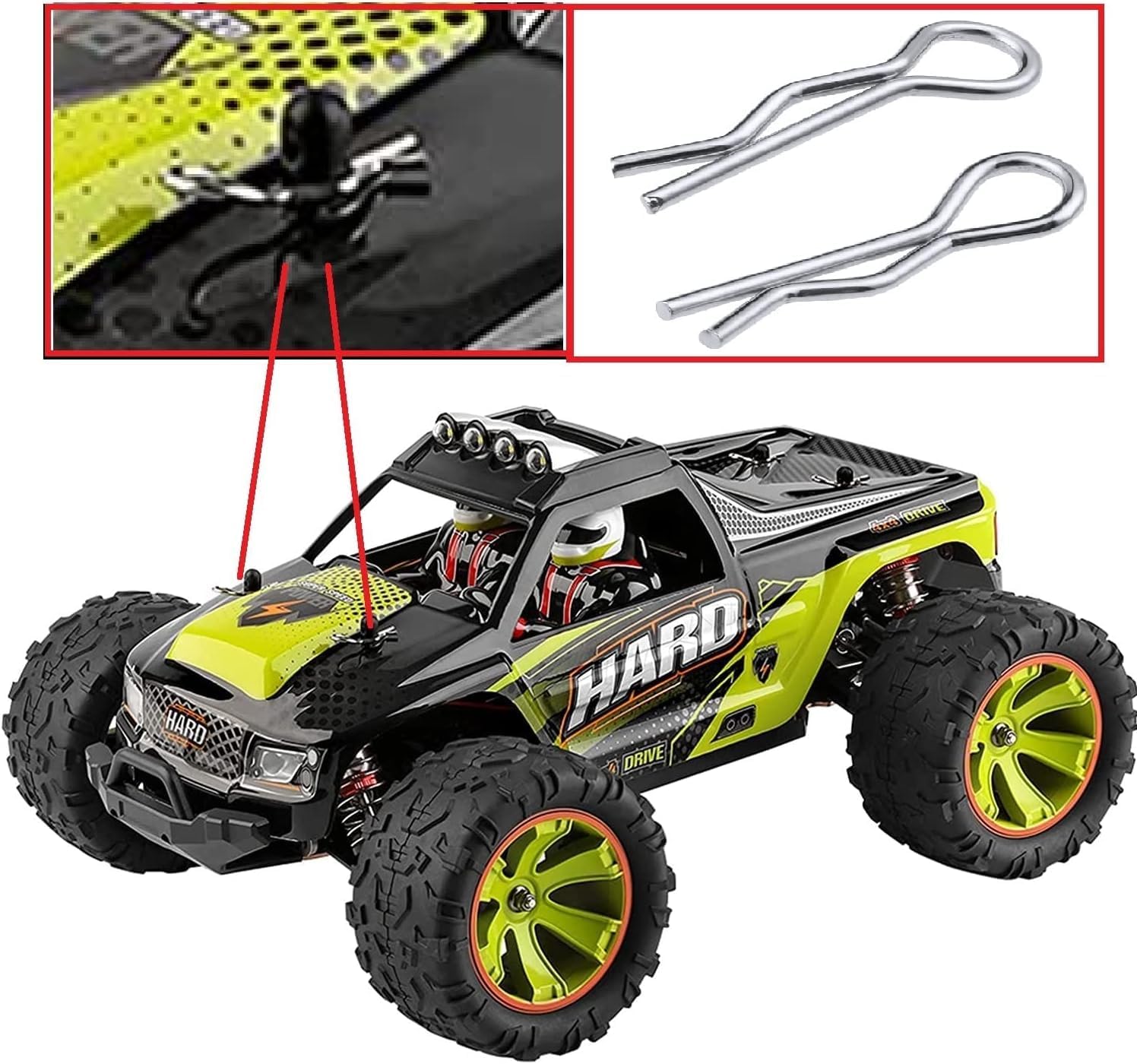 50pcs H166 Body Clips Pins,RC Clips Parts for HBX Q903A 18859E 16889 16890 18858 Q901A Q902A 12811 12812 12813 12891 RC Car Parts Truck Buggy Shell Clips