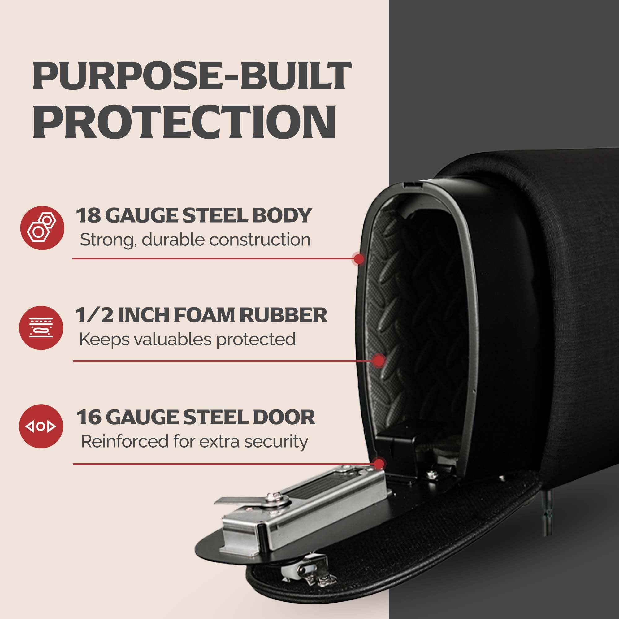 The HEADREST SAFE Removable Slide Bundle Headrest Safe - Passenger Seat