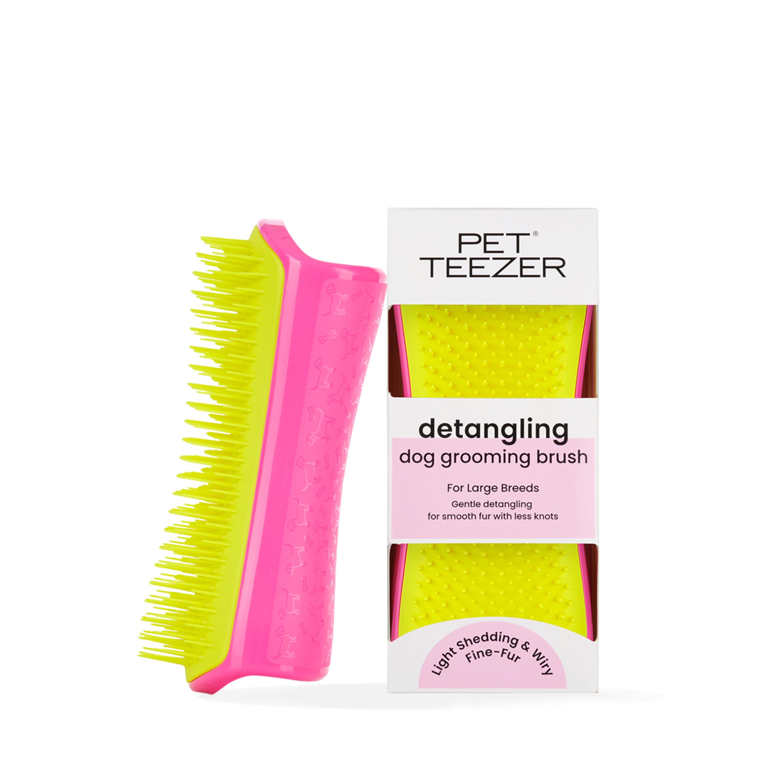 Tangle Teezer Large Pet Teezer Detangling - Szczotka do czesania na sucho lub do kąpieli - Idealna szczotka do rozczesywania sierści psów - Różowo-żółta
