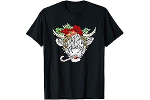 Merry Christmas Happy Holidays Highland Cow T-Shirt