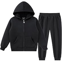 dioxoib Girls 2 Pieces Tracksuits Outfits Soft Fleece Athletic Full-zip Hoodies and Sweatpants Athletic Clothing Sets