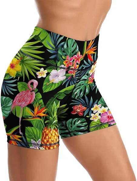 Yoga Shorts High Waisted Tummy Control Biker Shorts for Womens Athletic Running Workout Gym Tennis Shorts