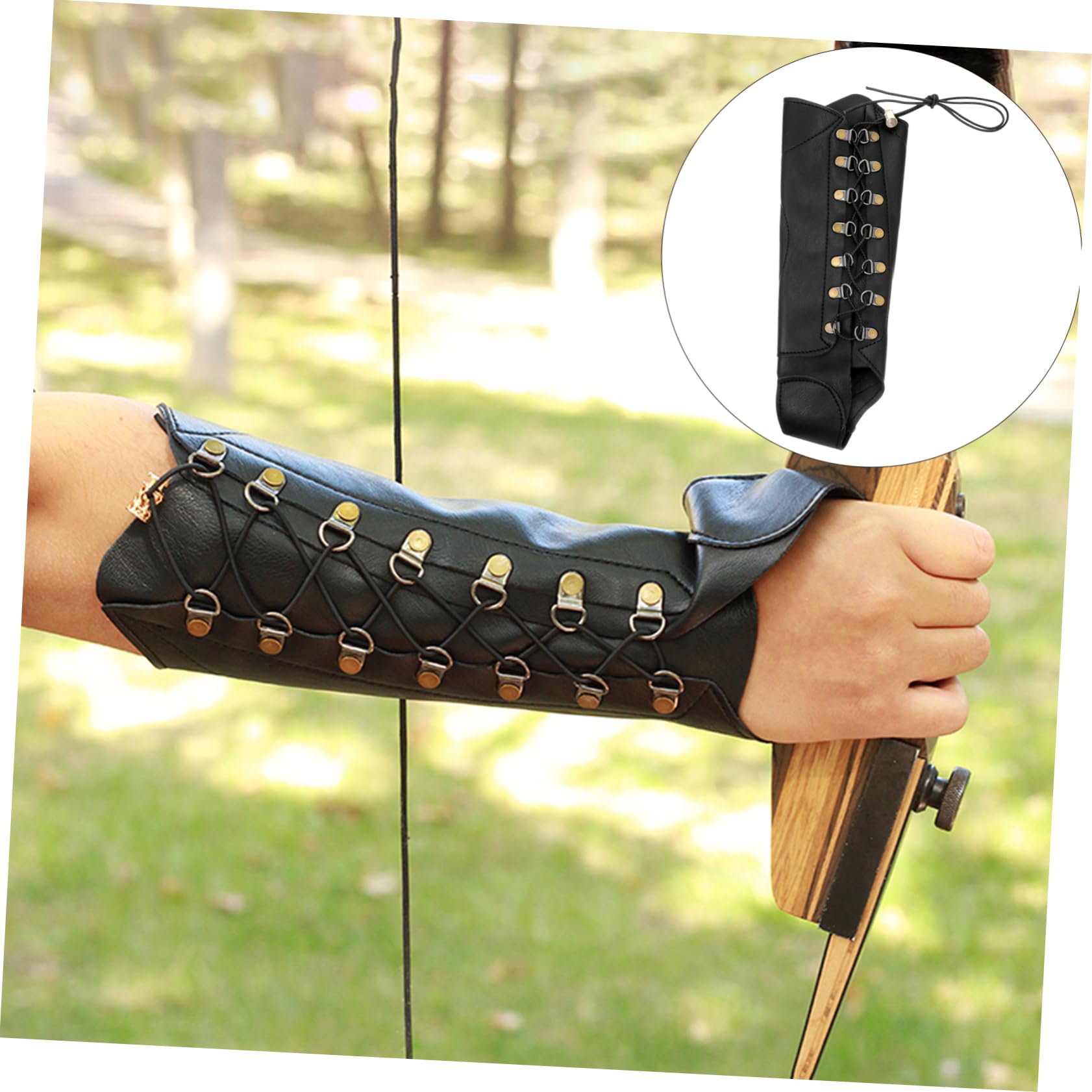 OHPHCALL Vintage Style Arm Protector for Bow Wrist Protector Extra Thumb Coverage