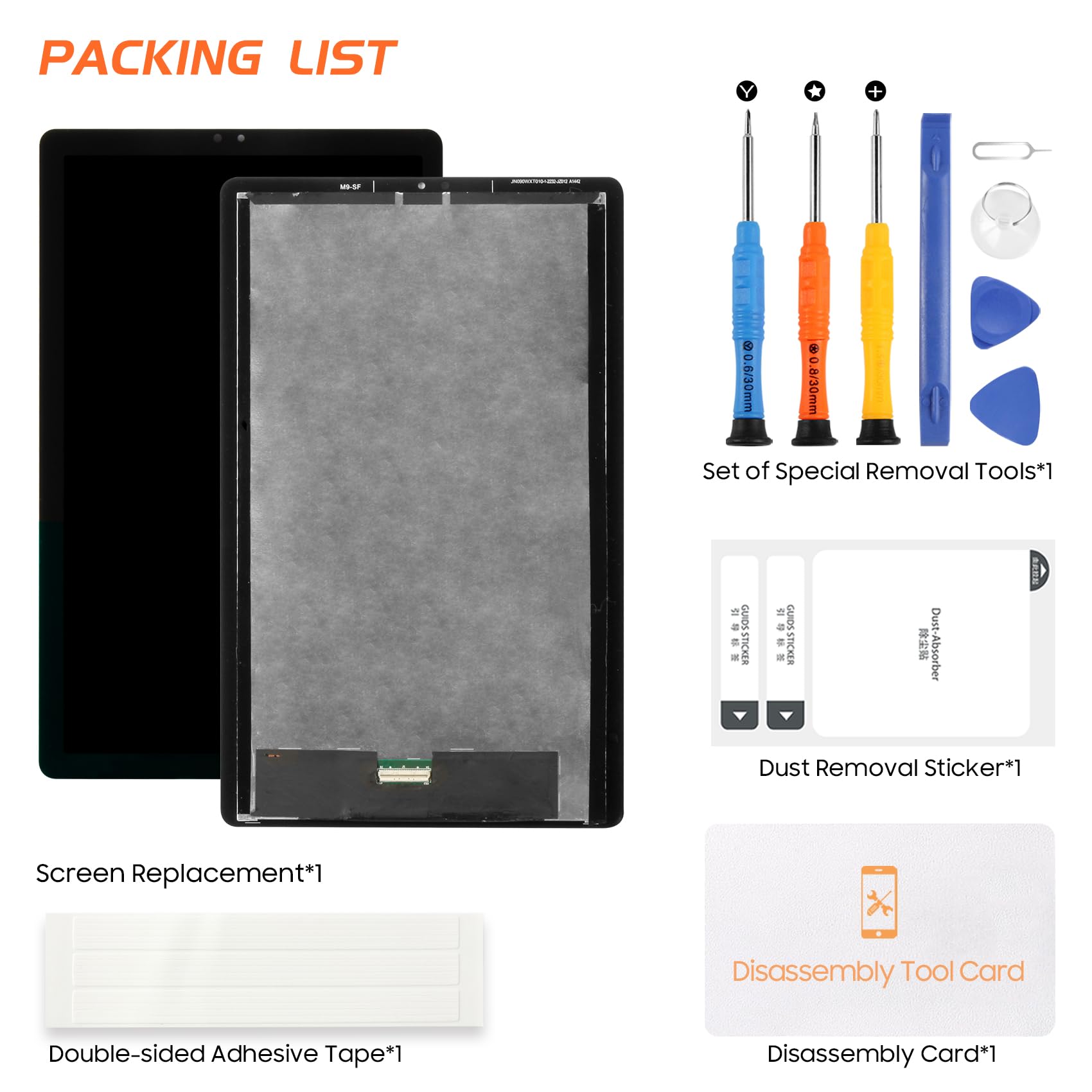 Pantalla LCD para Lenovo Tab M9 TB-310FU TB-310XU TB310XC TB310FU 9.0 Pulgadas Pantalla LCD Digitalizer Pantalla Táctil Panel de Vidrio Completa Asamblea con Herramientas, Nior