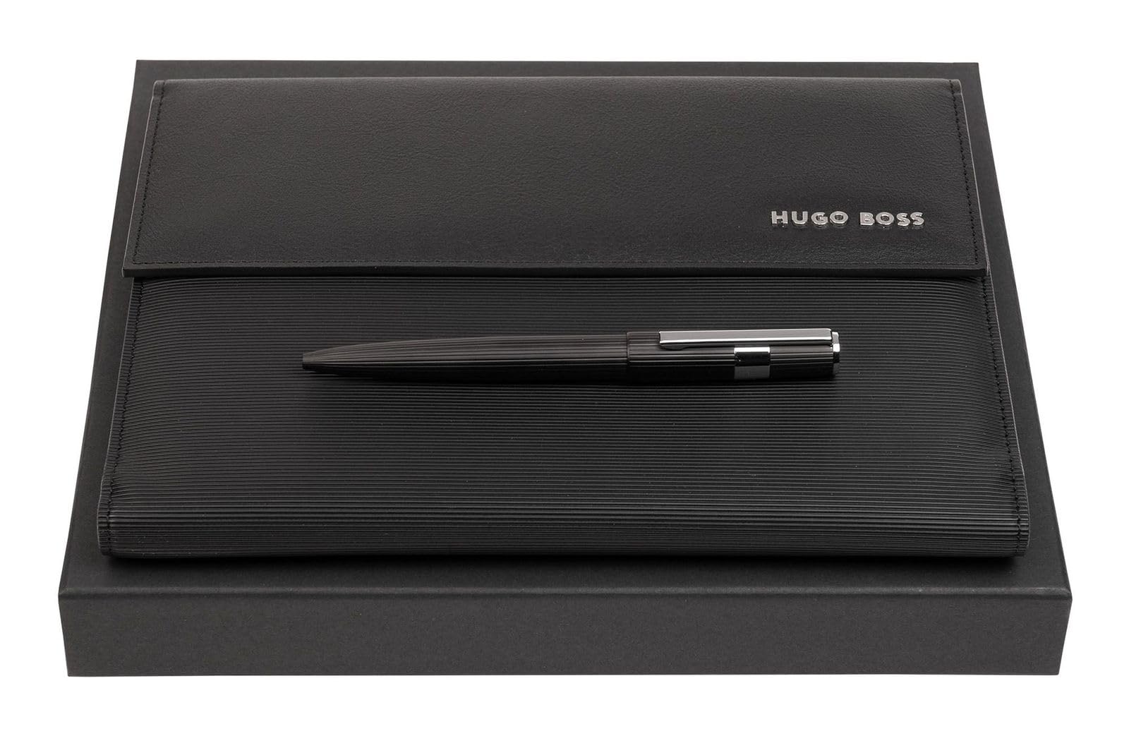 Hugo Boss Schreib-Set Im Geschenkkarton: Kugelschreiber & Schreibmappe A4 – Elegantes Design Fürs Büro
