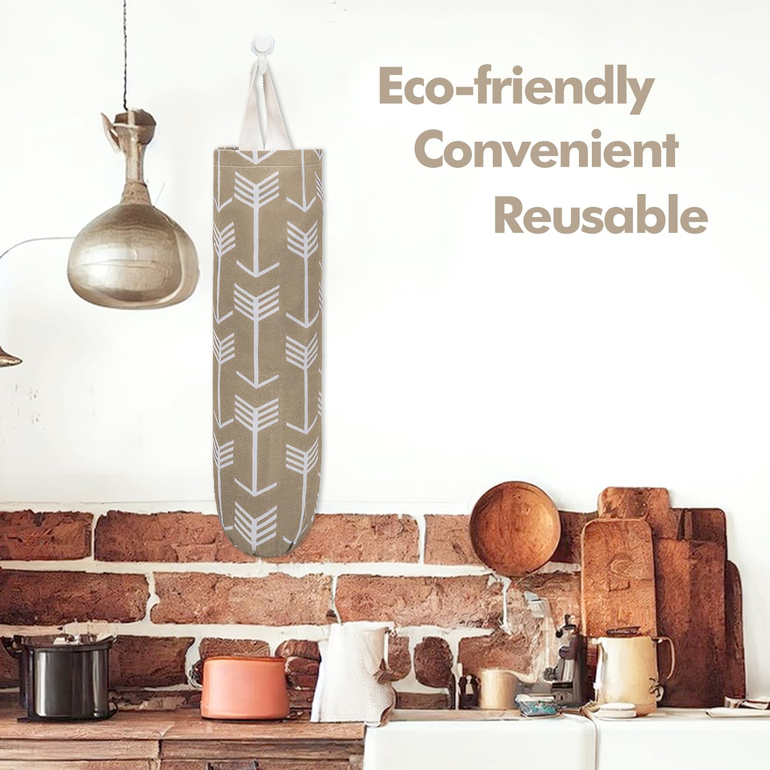 TOGETRUE Soporte para bolsas de plástico, organizador lavable para bolsas de comestibles, dispensador de almacenamiento de bolsas de basura grande para el hogar, cocina, viajes (caqui)
