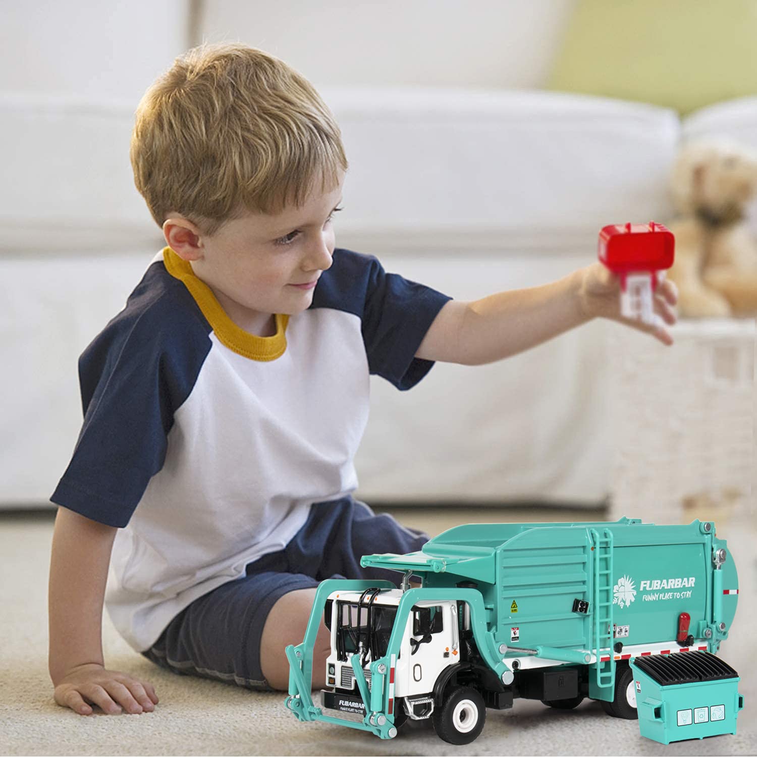 Buy Garbage Truck Toy Model, 143 Scale Metal Diecast Recycling Clean