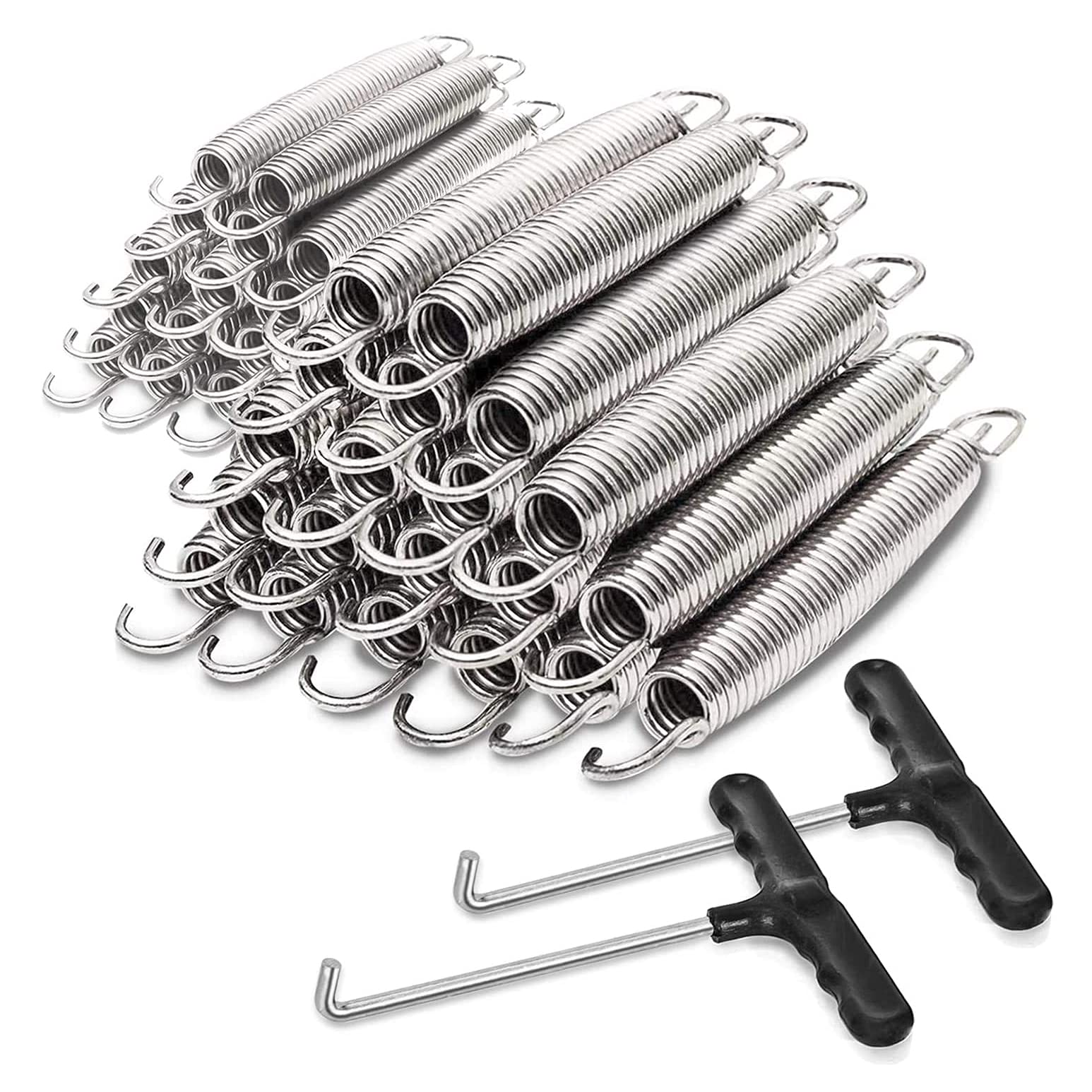 Ledph Trampoline Springs 7 Inch, Galvanized Steel Springs for Trampoline, with Trampoline Springs T Hook, Trampoline Accessories,40PCS