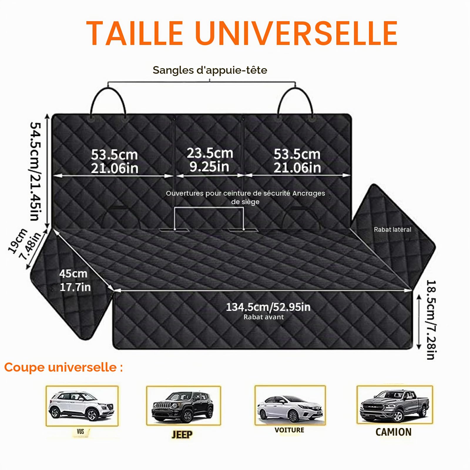 4 en 1 Housses de Siège d'auto pour Chien, Accessoires Voiture pour Chiens Protection Siege Voiture pour Chien Housse de Protection Chien Imperméable Antidérapant pour Voitures VUS