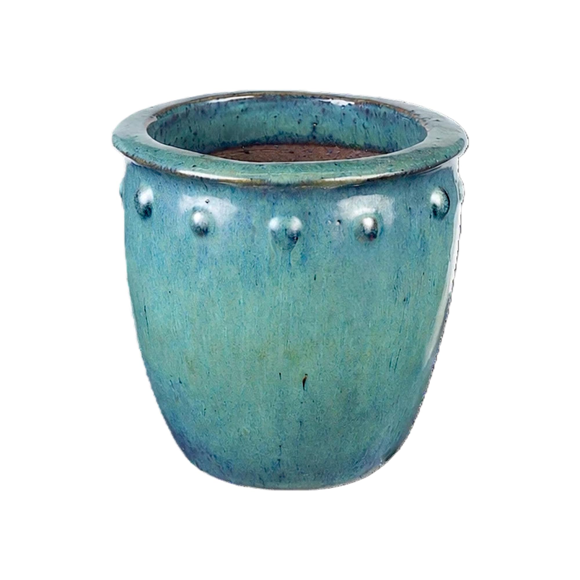 Steinzeug-Blumentopf/Pflanzkübel Bordo Grünblau Jade 27x28cm frostfest