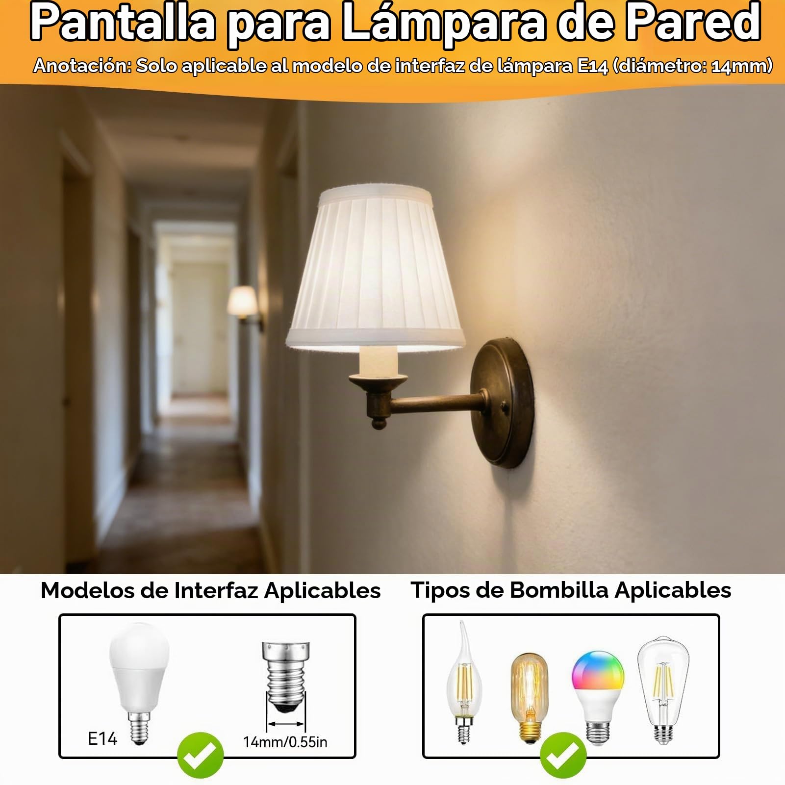 Juego de 6 pantallas de lámpara pequeñas, pantallas de lámpara de araña Clip on Lamp Shade para lámparas de mesa Chandeliers Wall Floor Lamp Replacement