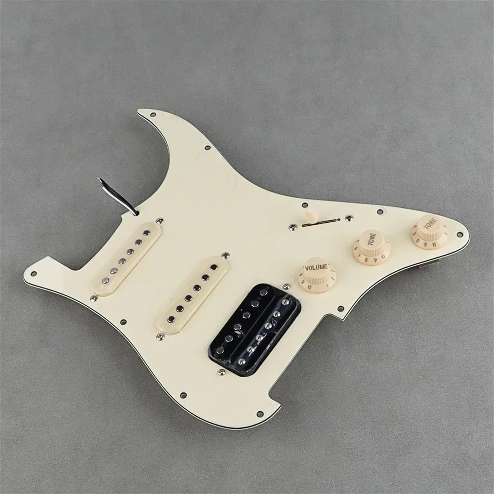 Pastilla Golpeador Juego de pastillas humbucker de 3 capas golpeador de guitarra eléctrica precableado SSH amarillo claro