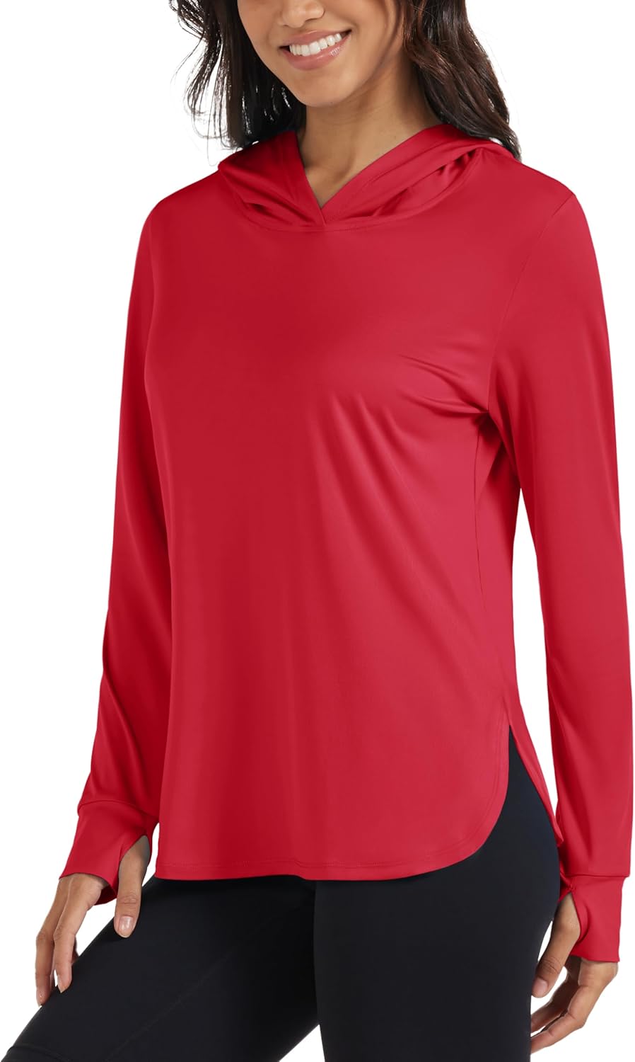 MAGCOMSEN Women's UPF 80+ Sun Protection Hoodie Long Sleeve Hiking Fishing Lightweight UV Rashguard with Thumb Hole