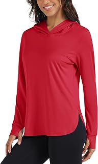 MAGCOMSEN Hoodies for Women UPF 80+ Sun Protection Long Sleeve Thumb Hole | Lightweight, Rash Guard, Side Splits, Cool And Dry, Moisture Wicking, Breathable Fabric, Athletic, Fishing, Workout, Hiking