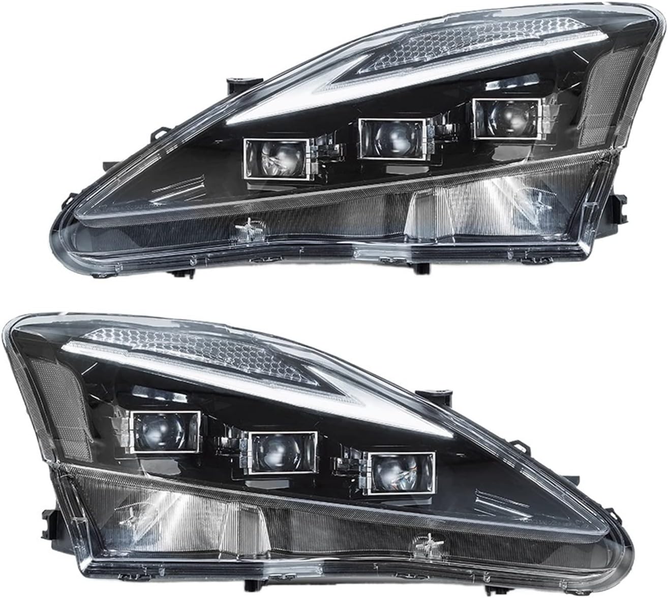 Automobile LED Headlight Assembly. Compatible for Lexus IS250 IS350 C ISF 2006-2013 Bulle DRL Automotive Design Headlamp Accessories Light (Color : Amber, Size : RHD)
