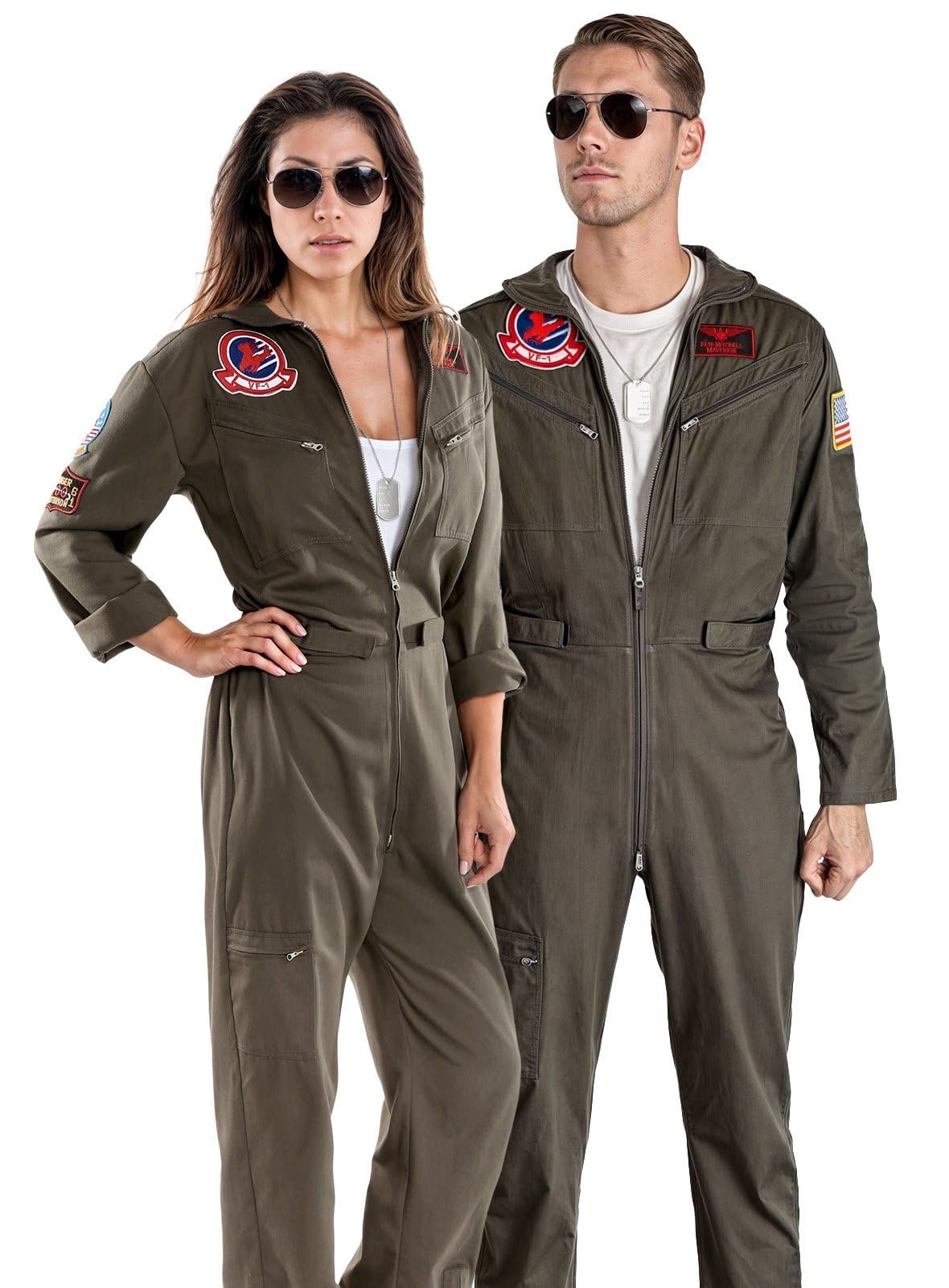Maskworld Original Top Gun Overall Deluxe - Lizenziertes Film-Kostüm für Erwachsene - Verkleidung Karneval Motto-Party - Größe: L-XL